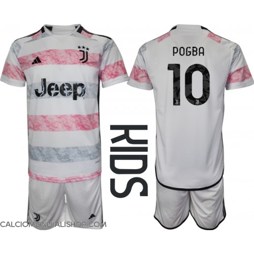 Maglie da calcio Juventus Paul Pogba #10 Seconda Maglia Bambino 2023-24 Manica Corta (+ Pantaloni corti)